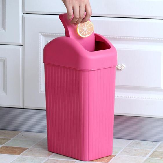 衛生間垃圾桶帶蓋家用客廳廁所有蓋窄臥室廚房辦公室創意按壓塑料