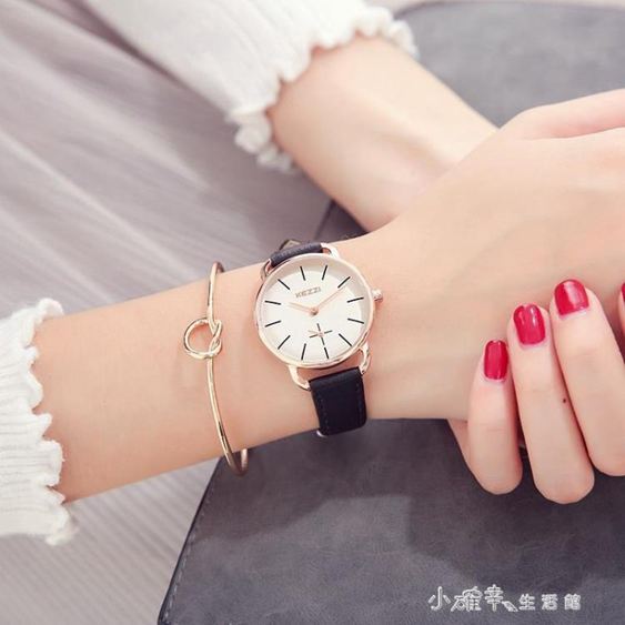 時尚防水潮流石英錶女學生女款韓版皮帶韓國大錶盤手錶