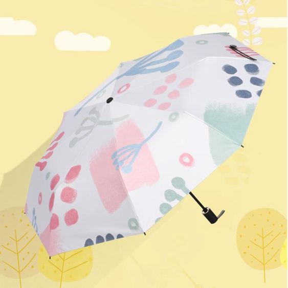時尚小清新折疊雨傘女晴雨兩用簡約太陽傘防曬遮陽傘