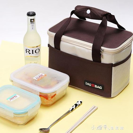 手提包加厚帶飯飯盒包尼龍方形防潑水鋁箔便當包早餐保溫飯盒袋