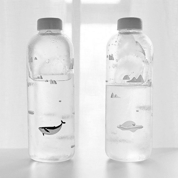 北極熊杯子韓國超大容量玻璃水杯子女學生簡約便攜創意水瓶ml