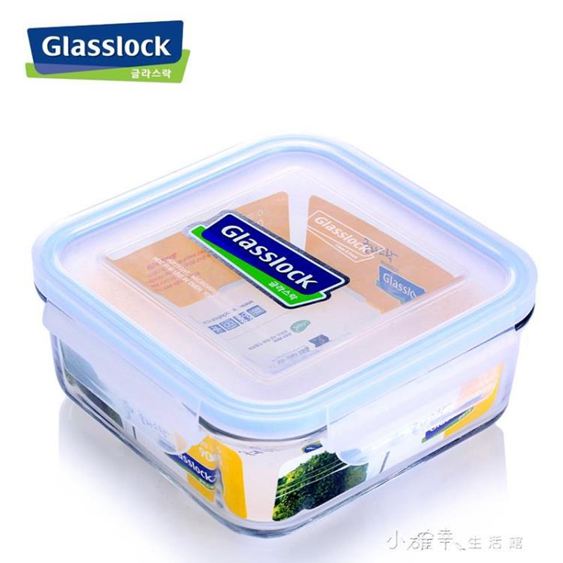 韓國Glasslock三光云彩耐熱鋼化玻璃保鮮盒微波爐密封飯盒900ml