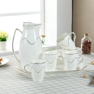 家用水具套裝陶瓷創意冷水壺套裝耐高溫家用涼水壺套裝杯具歐式