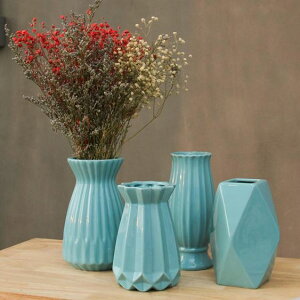 簡約現代陶瓷花瓶客廳白色小清新干花插花創意家居裝飾品花器擺件