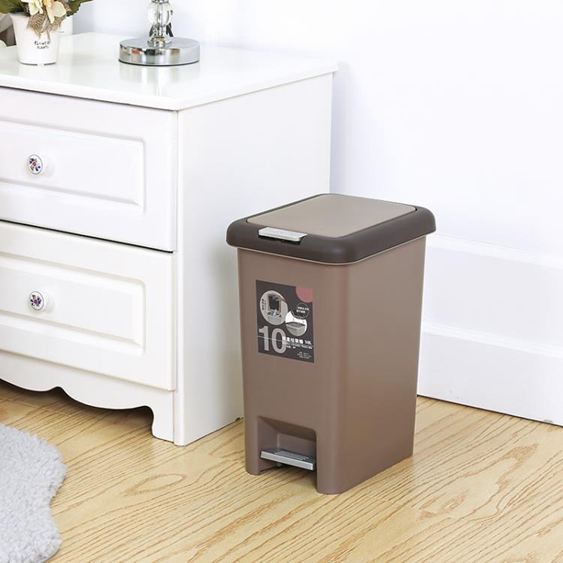 大號垃圾筒手按腳踏垃圾桶有蓋創意塑膠辦公室衛生間客廳廚房家用jy