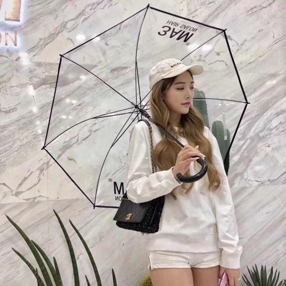 雨傘加厚大號漸變彩色透明雨傘男女創意長柄自動傘廣告傘定做印字LOGO