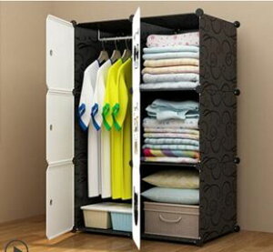 衣櫃簡約現代經濟型簡易衣櫥組裝塑膠單人宿舍小組合收納櫃jy