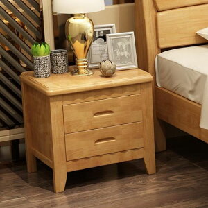 實木床頭櫃現代簡約臥室儲物胡桃海棠原木白色床頭邊櫃整裝經濟型