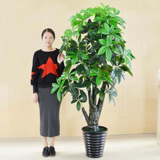 假樹發財樹仿真植物大型落地盆栽景塑料假花客廳室內裝飾仿真綠植