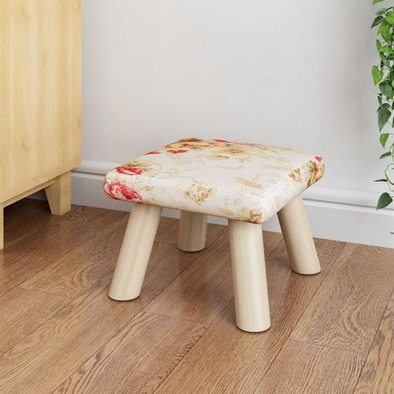 時尚成人蘑菇凳創意小板凳矮凳實木客廳布藝小凳子家用圓凳沙發凳 WD 領券更優惠