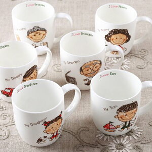 特價創意可愛卡通牛奶咖啡杯茶杯水杯馬克杯家庭親子套裝陶瓷杯子