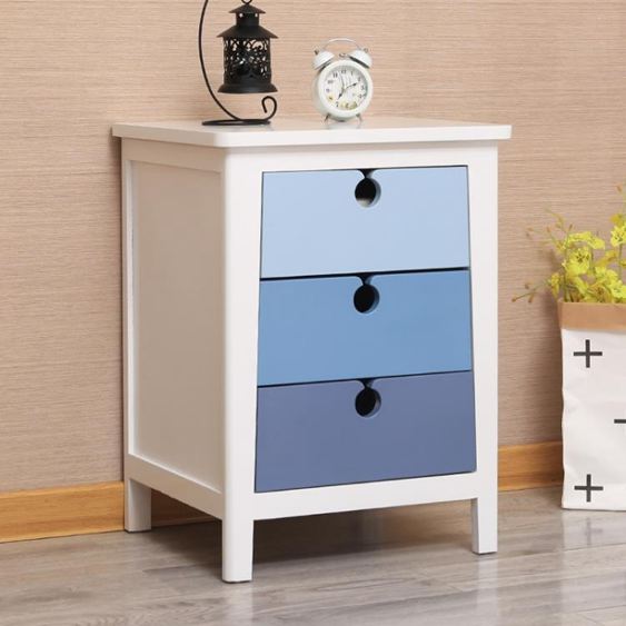 全實木床頭櫃美式白色北歐簡約臥室經濟型儲物收納床邊小櫃