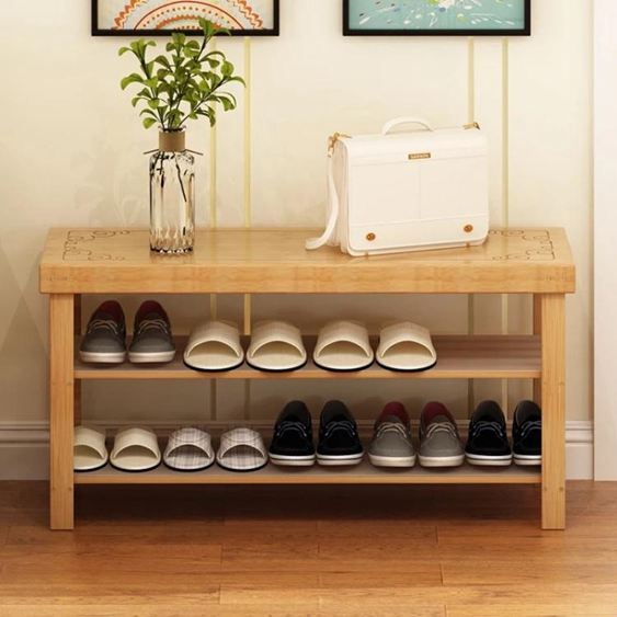 鞋架簡易家用鞋櫃經濟型省空間換鞋凳防塵多層門口實木可坐小鞋架