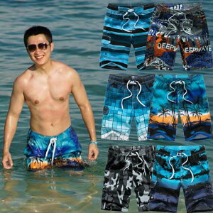 寬鬆沙灘褲男大碼泰國海邊度假鬆緊溫泉平角泳褲套裝