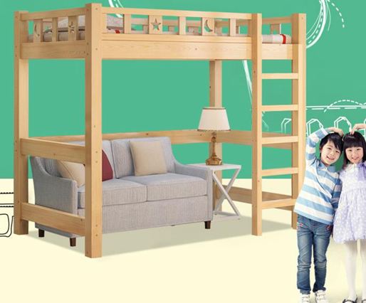 高架床上床下桌高低床兒童床上下床單層床成人組合床實木床多功能DF