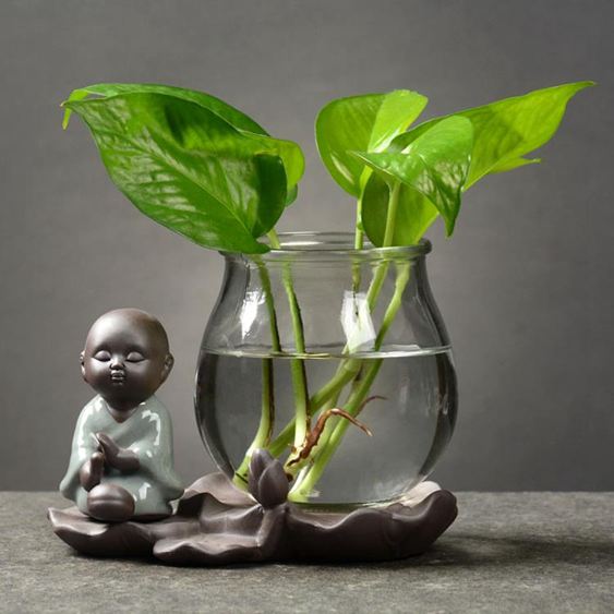 花瓶創意綠蘿水培植物玻璃透明養花花瓶插花容器花盆器皿桌面裝飾擺件