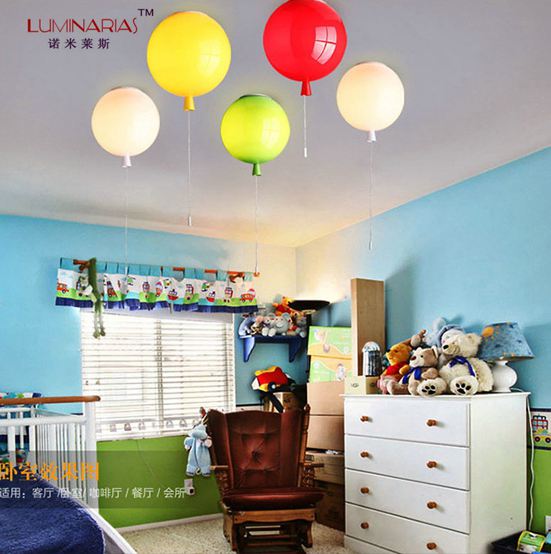 新款現代時尚簡約臥室吊燈書房個性溫馨兒童房迷你氣球彩色吸頂燈