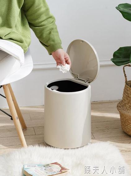 北歐風簡約家用按壓式垃圾桶帶蓋大號衛生間廁所創意分類客廳臥室