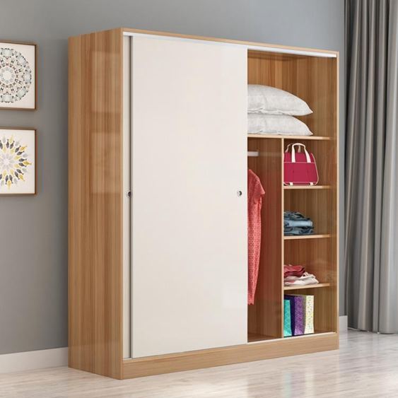 衣櫃衣架衣櫃簡易北歐推拉門木質定制整體組裝臥室移門簡約現代經濟型櫃子