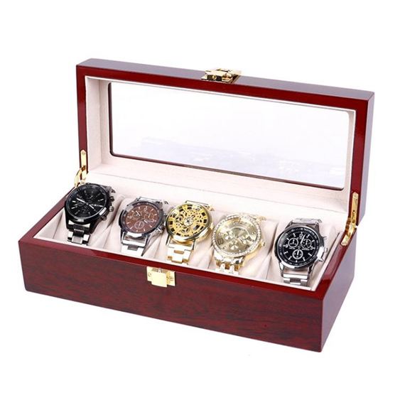 烤油漆5位手錶盒5格高檔禮品首飾收納展示外包裝盒子定制