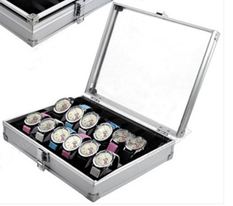 12位手錶箱鋁合金錶箱帶鎖手錶盒展示箱收納盒