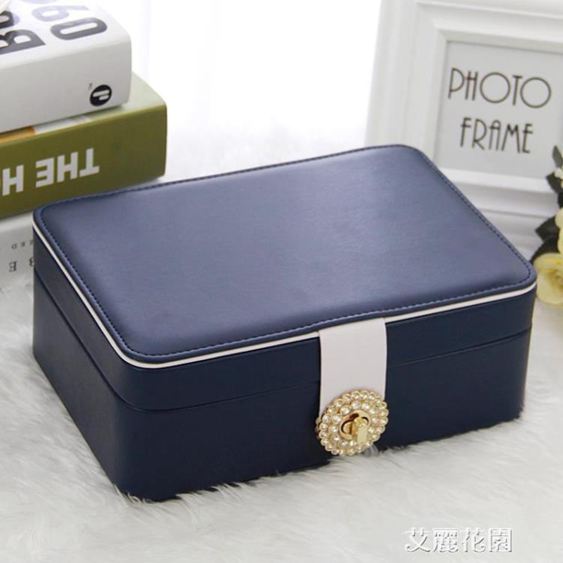 公主歐式韓國首飾收納盒雙層簡約首飾盒飾品盒耳環耳釘收納盒