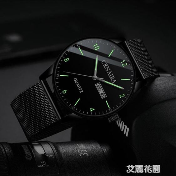 新概念超薄瑞士手錶男潮流學生機械防水夜光石英男士手錶2019新款