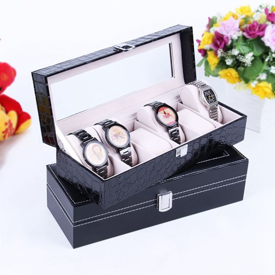 6位皮革手錶盒手錶箱子首飾展示收納箱盒手錶架子手錶箱