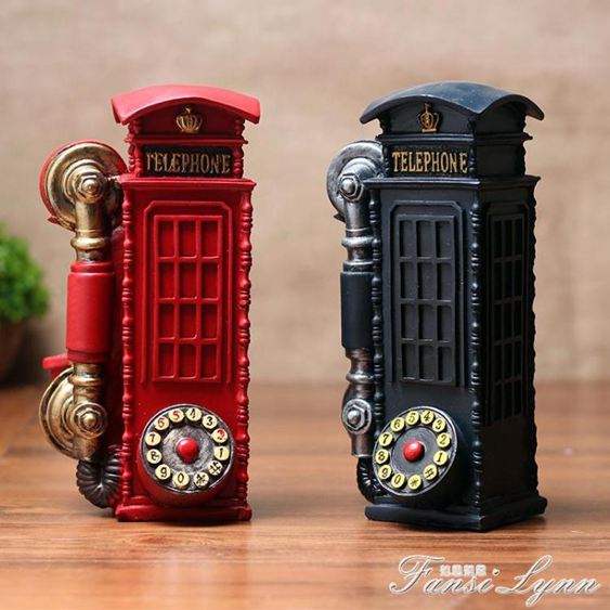英國倫敦復古電話機擺件 歐式創意家居裝飾品櫥窗陳列道具模型