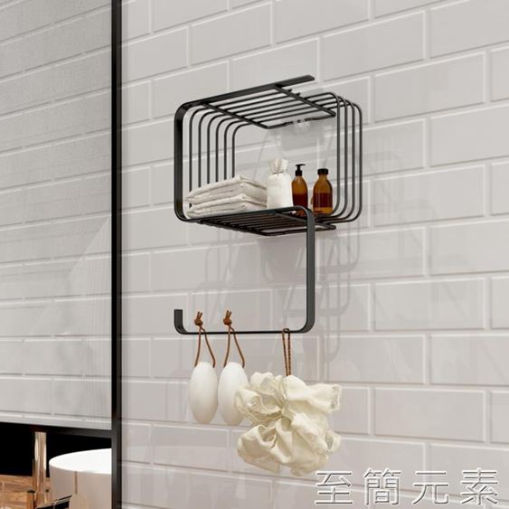 衛生間浴室置物架壁掛式免打孔洗手間洗漱臺廁所馬桶牆上方紙巾架