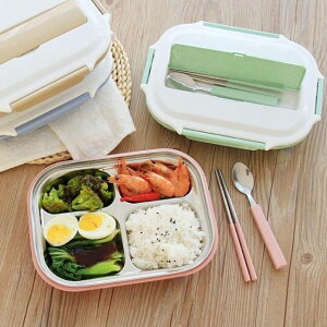 韓版304不銹鋼分格保溫飯盒兒童小學生帶蓋餐盒便攜成人便當餐盤