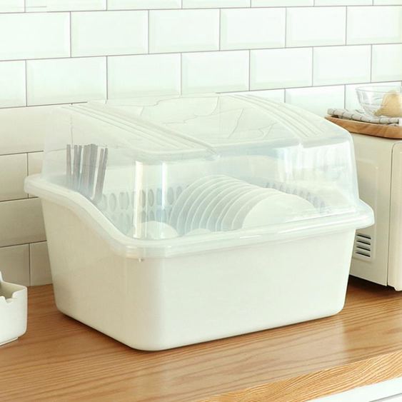 裝碗筷收納盒特大碗櫃塑料帶蓋廚房放碗碟瀝水架餐具收納箱置物架