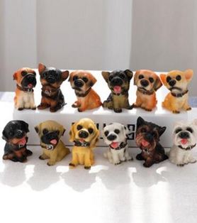 創意模擬小狗擺件書桌樹脂狗模型動物裝飾品創意工藝品生日禮物