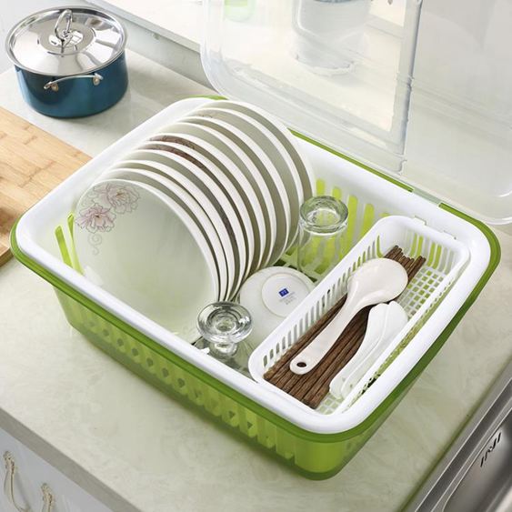 廚房大號塑料帶蓋碗碟置物架收納架碗碟架碗碟整理瀝水碗櫃
