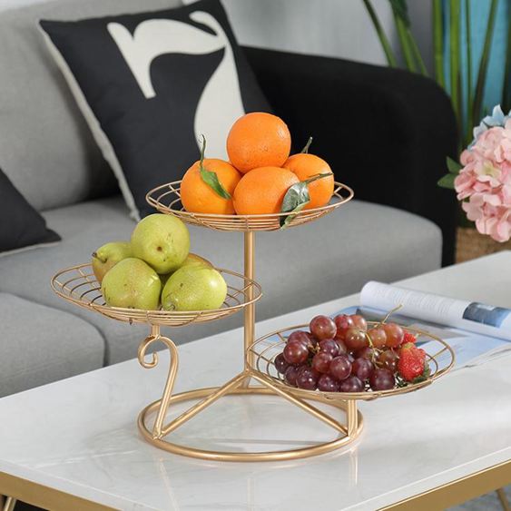 阿曼唐多層水果盤客廳三層水果盆果盤歐式家用簡約現代創意水果籃 WD