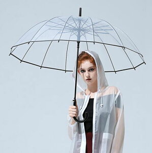 加厚透明雨傘女摺疊日系小清新個性學生創意男晴雨傘長柄自動