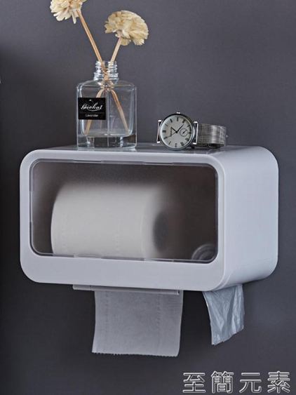 衛生間紙巾盒廁所廁紙免打孔創意家用置物架防水衛生紙抽紙捲紙筒