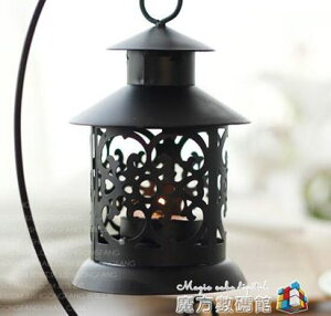 蠟燭臺燭臺擺件復古鐵藝風燈咖啡廳戶外裝飾歐式創意家居飾品浪漫