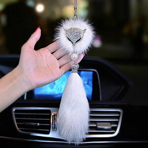 汽車掛件車內吊飾狐貍毛水晶可愛高檔女士創意車載吊墜車上掛飾品
