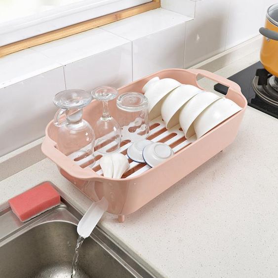 廚房置物架瀝水碗架放碗筷收納箱帶蓋碗筷瀝水架收納架子塑料碗櫃