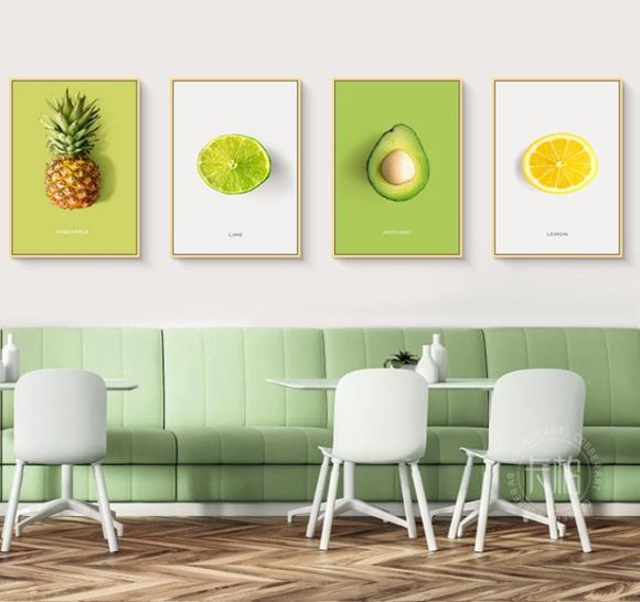 壁畫北歐餐廳水果裝飾畫現代簡約?廳掛畫創意個性飯廳飯店客廳壁畫