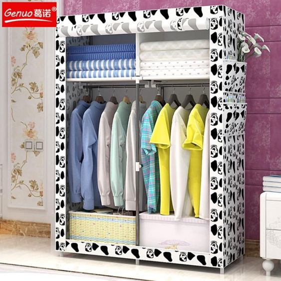 衣櫃簡易布藝簡約現代臥室經濟型成人組裝加固整體家用布