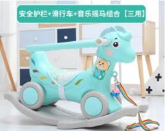 木馬兒童搖馬玩具寶寶搖搖馬塑料大號兩用1-2周歲帶音樂騎馬車