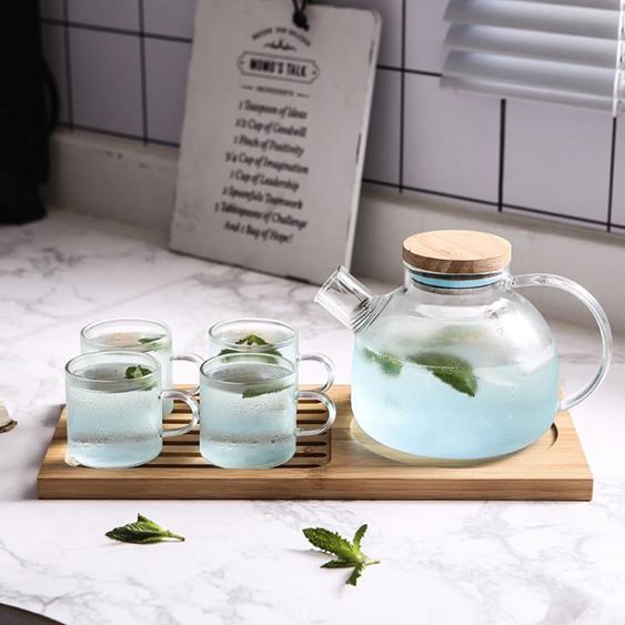 花茶杯套裝玻璃套裝優雅家用簡約帶過濾泡水果壺杯英式茶具