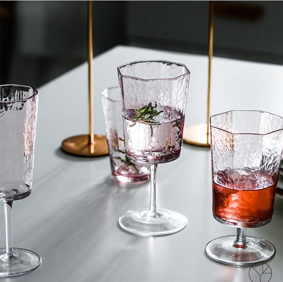 紅酒杯碧琉日式八角玻璃杯創意家用葡萄酒香檳杯