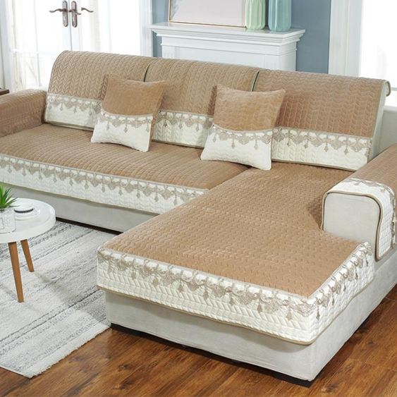 沙發墊冬季毛絨現代簡約布藝坐墊防滑全包萬能罩巾通用型