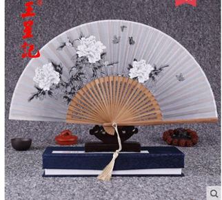 折扇杭州王星記扇子女式折扇中國風古典小絹扇絲綢女扇古風扇子