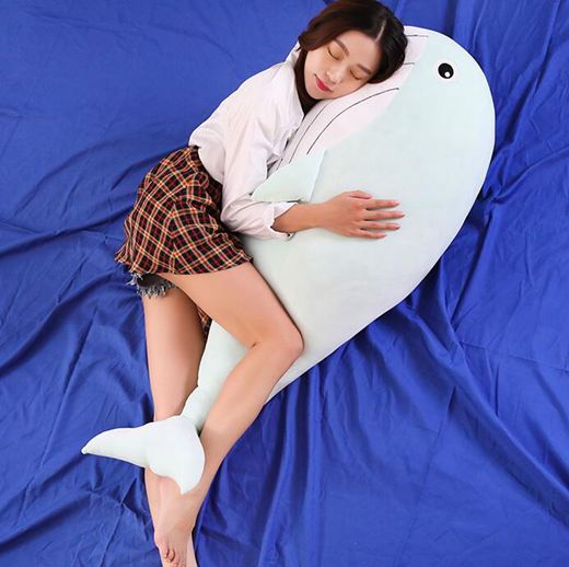 抱枕毛絨玩具女生公仔可愛懶人抱著睡覺的大布娃娃玩偶鯨魚萌海豚