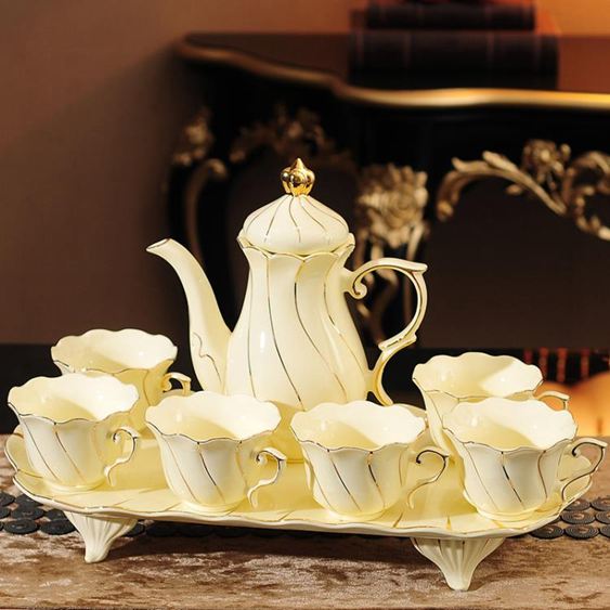 花茶杯套裝歐式小奢華家用陶瓷優雅高檔英式紅茶杯茶具套裝