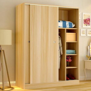 衣櫃衣櫃收納簡約現代衣櫃實木質2門整體經濟型推拉移門板式臥室成人櫃子定制